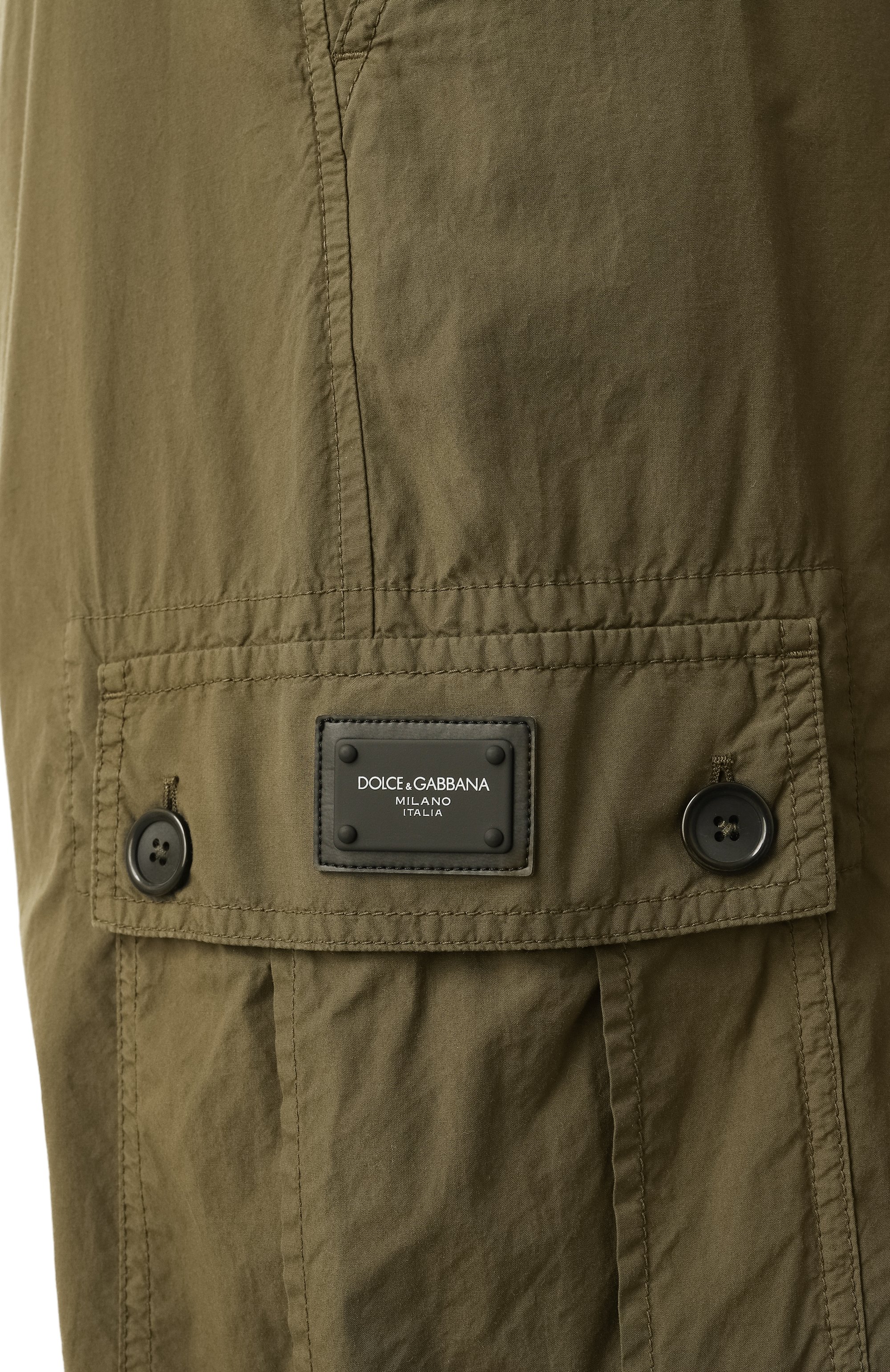 Хлопковые брюки-карго DOLCE & GABBANA хаки цвета по цене 78750 руб., арт. GP0H9T/G8LD9, фото 6 Хлопковые брюки-карго DOLCE & GABBANA, арт. GP0H9T/G8LD9, фото 6