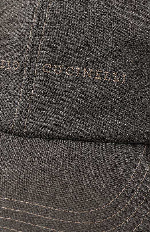 Шерстяная бейсболка Brunello Cucinelli MW4649977 Серый  MW4649977 Фото 4