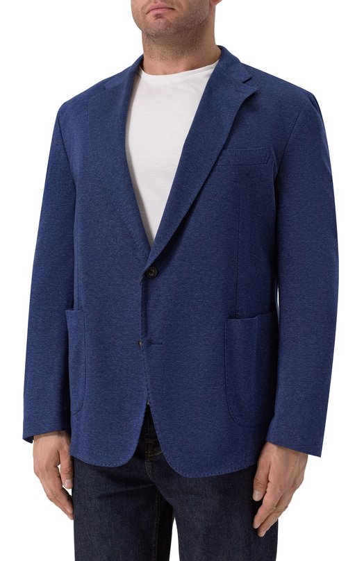 Хлопковый пиджак Windsor 13 GI0RN0-J-U 10013090/30047062 Синий  13 GI0RN0-J-U 10013090/30047062 Фото 4