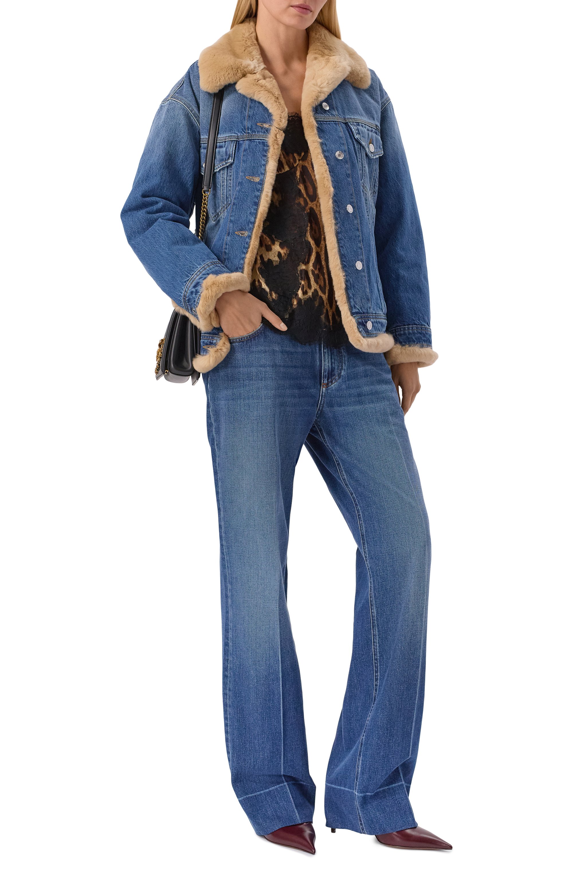 Джинсовая куртка с отделкой из кролика DOLCE & GABBANA, арт. F9S89D/G8NV4, фото 2