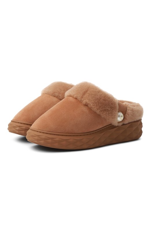 Замшевые сабо Diamond Maxi Jimmy Choo DIAM0ND MAXI MULE/F/FUW Бежевый DIAM0ND MAXI MULE/F/FUW