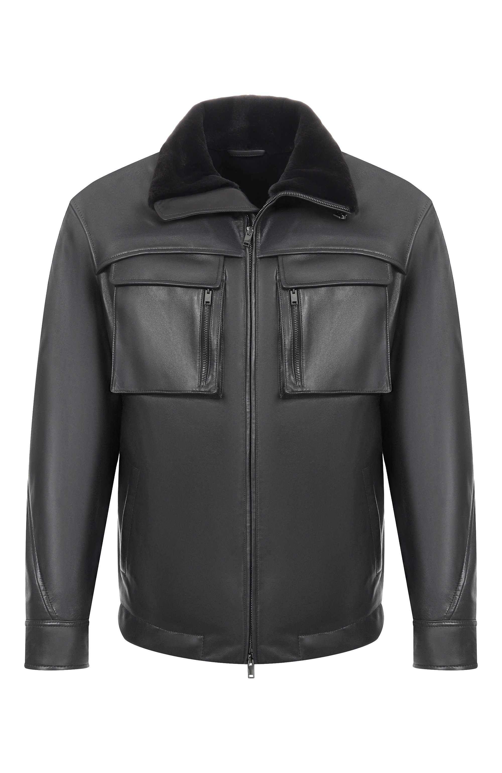 Кожаная куртка с воротником из норки MVST, арт. M25.1PM.0011/ANTRA, фото 1