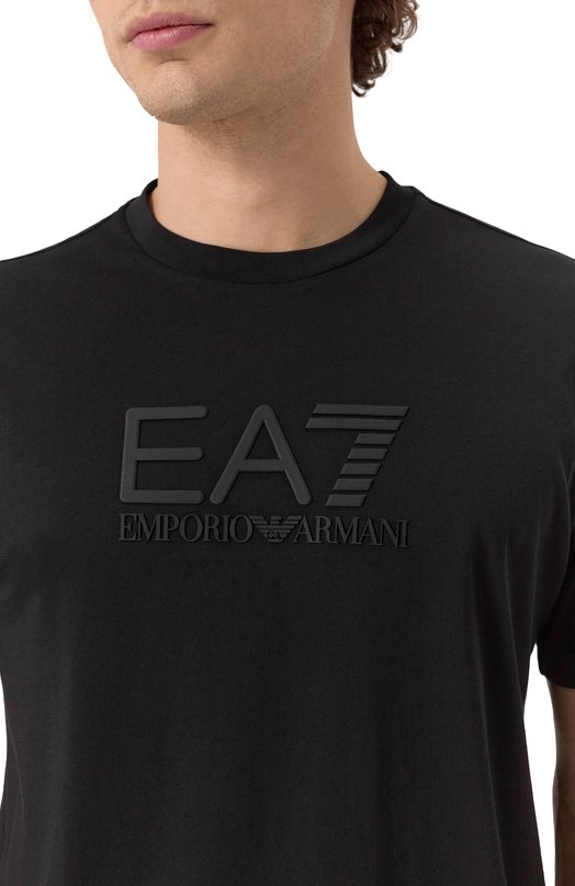 Хлопковая футболка EA7 7M000224/AF10375 Чёрный  7M000224/AF10375 Фото 5