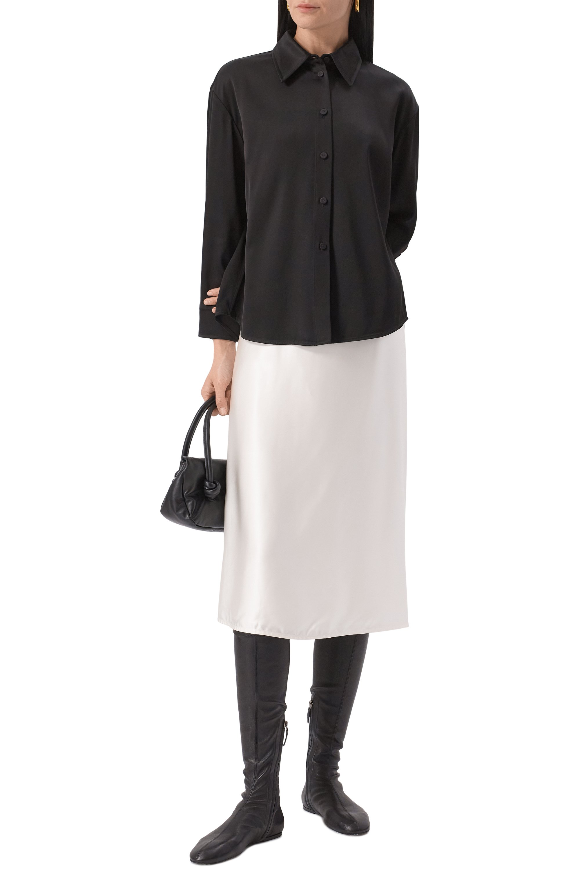 Рубашка из вискозы и шелка JIL SANDER, арт. J01DL0156/J65112, фото 2