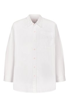 Мужская хлопковая рубашка R13 белого цвета, арт. R13W7469-001 | Фото 1 (Материал внешний: Хлопок; Длина (для топов): Удлиненные; Рукава: Длинные; Принт: Однотонные; Манжеты: На пуговицах; Случай: Повседневный; Воротник: Кент; Стили: Минимализм)