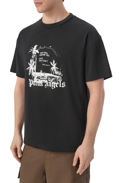 Хлопковая футболка PALM ANGELS, арт. PMAA109S26JER006, фото 3
