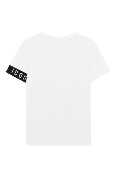 Хлопковая футболка DSQUARED2 белого цвета по цене 7260 руб., арт. DQ1085/D008J, фото 2 Хлопковая футболка DSQUARED2, арт. DQ1085/D008J, фото 2