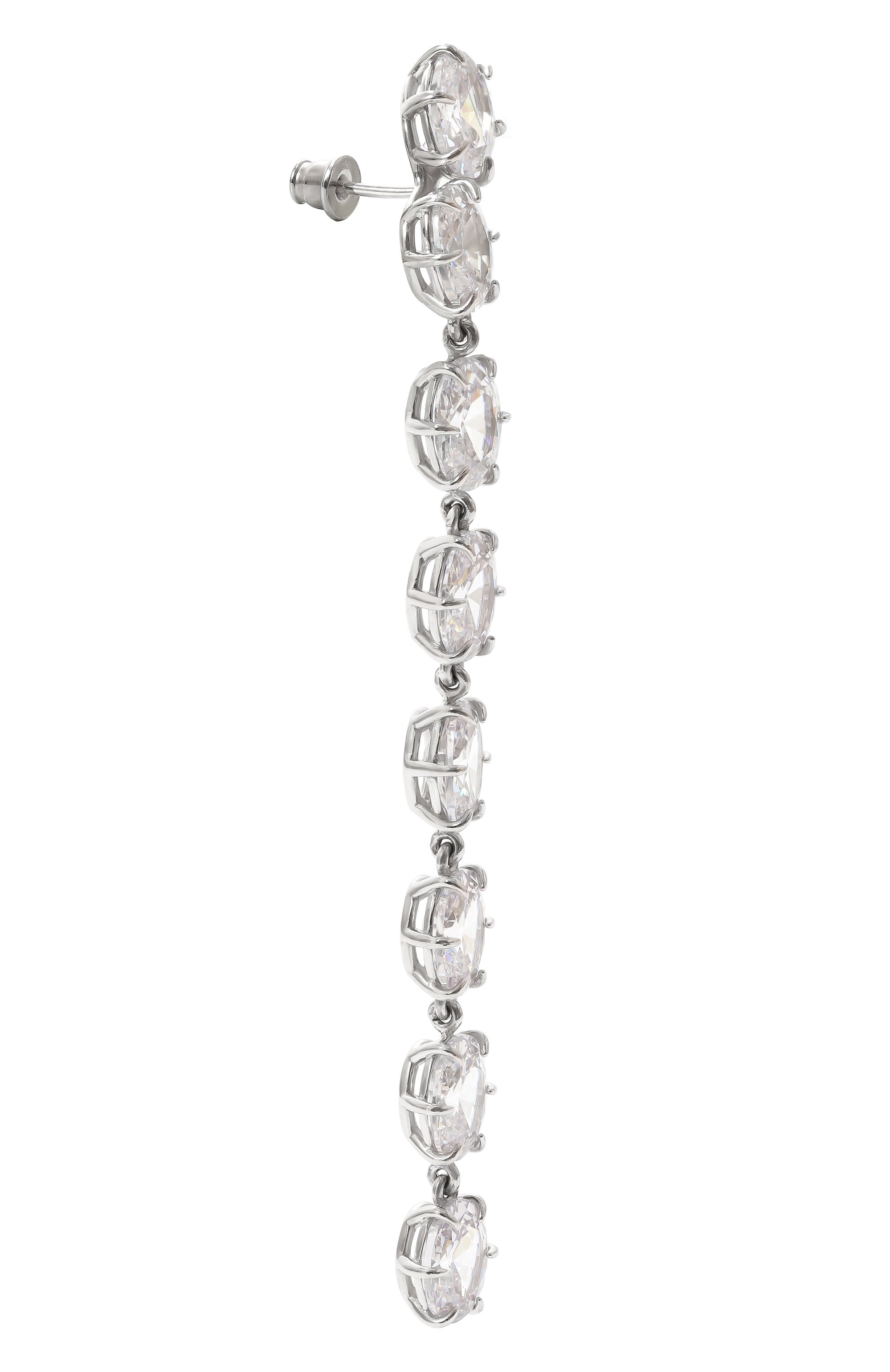 Моносерьга 88 JEWLIA серебряного цвета по цене 25500 руб., арт. JR-211Л, фото 3 Моносерьга 88 JEWLIA, арт. JR-211Л, фото 3