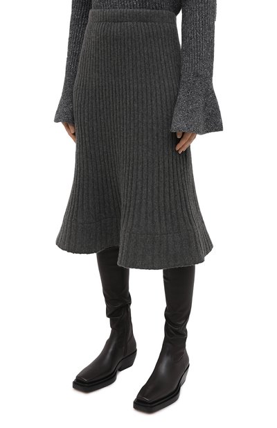 Кашемировая юбка TEGIN серого цвета по цене 43000 руб., арт. FS4817, фото 3 Кашемировая юбка TEGIN, арт. FS4817, фото 3