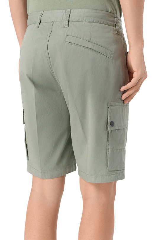 Хлопковые шорты Stone Island K1S15L100011S0010 Хаки  K1S15L100011S0010 Фото 4
