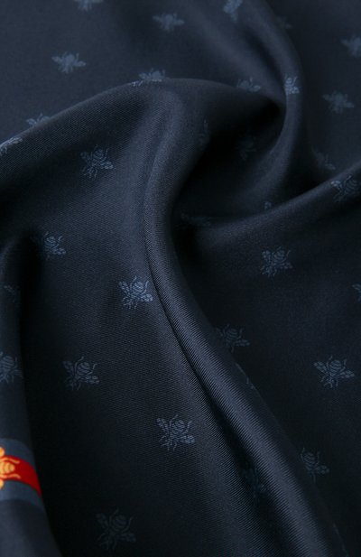 Шелковый платок GUCCI синего цвета по цене 22320 руб., арт. 407465/4G001, фото 2 Шелковый платок GUCCI, арт. 407465/4G001, фото 2