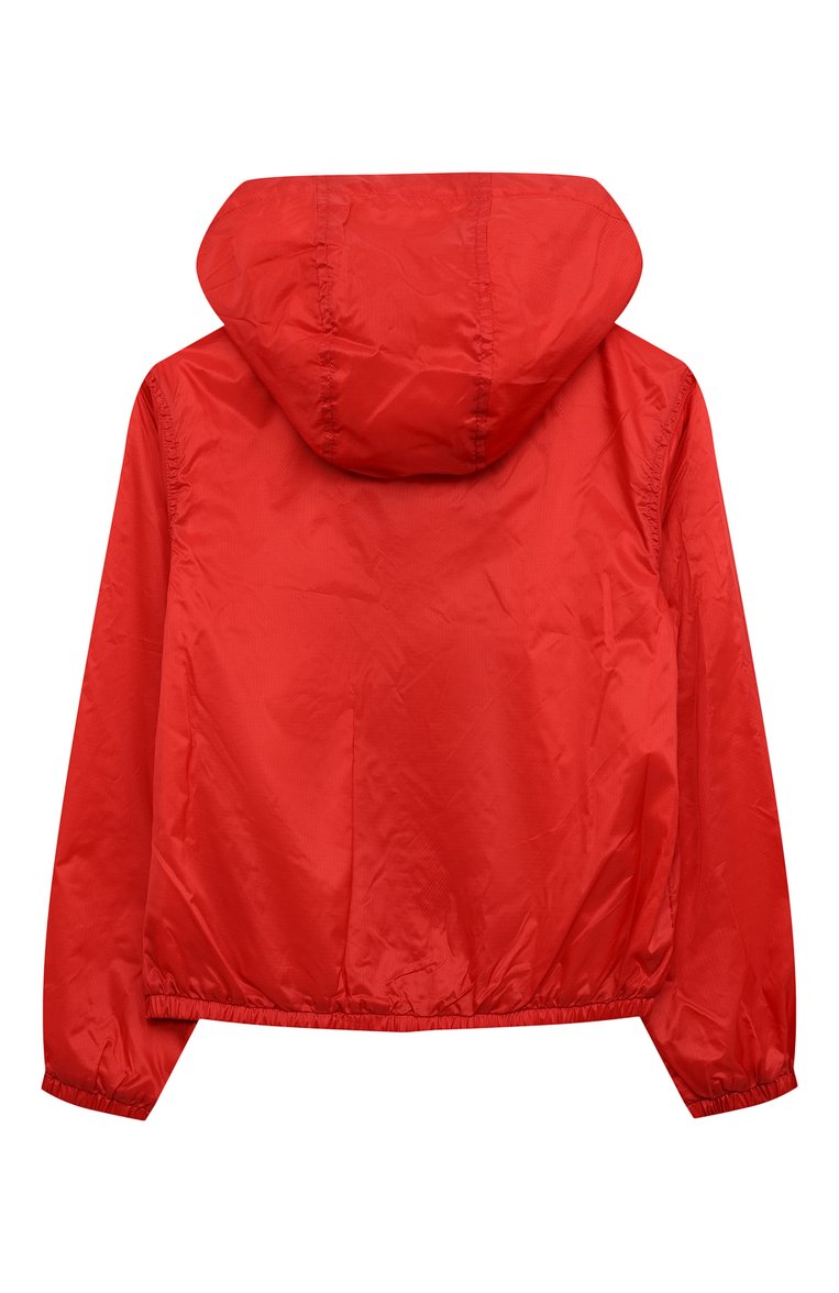 Детская ветровка MOSCHINO красного цвета, арт. HUS03V/L3A71/5 | Фото 2 (Рукава: Длинные; Материал внешний: Синтетический материал; Материал подклада: Синтетический материал; Кросс-КТ: Ветровки)