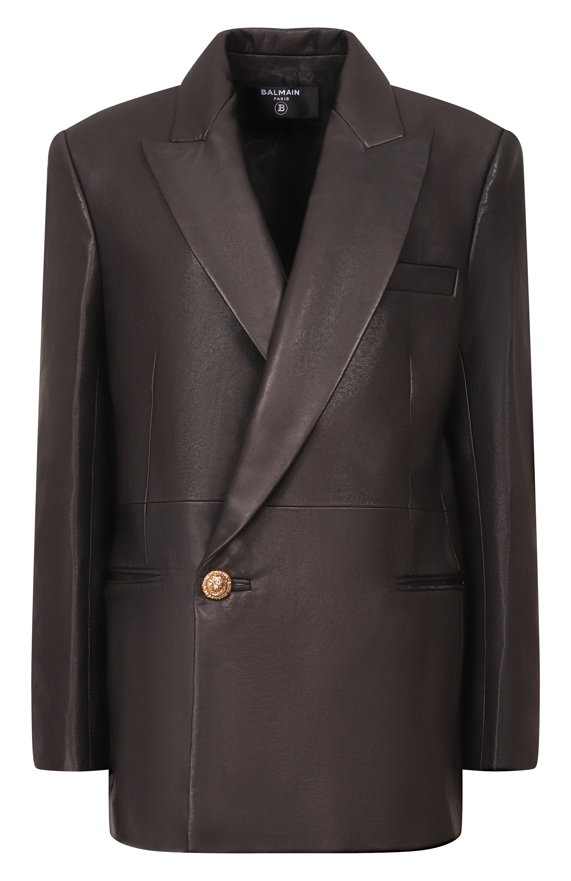 Кожаный жакет BALMAIN черного цвета по цене 594000 руб., арт. GF1SE182/LE04, фото 1 Кожаный жакет BALMAIN, арт. GF1SE182/LE04, фото 1