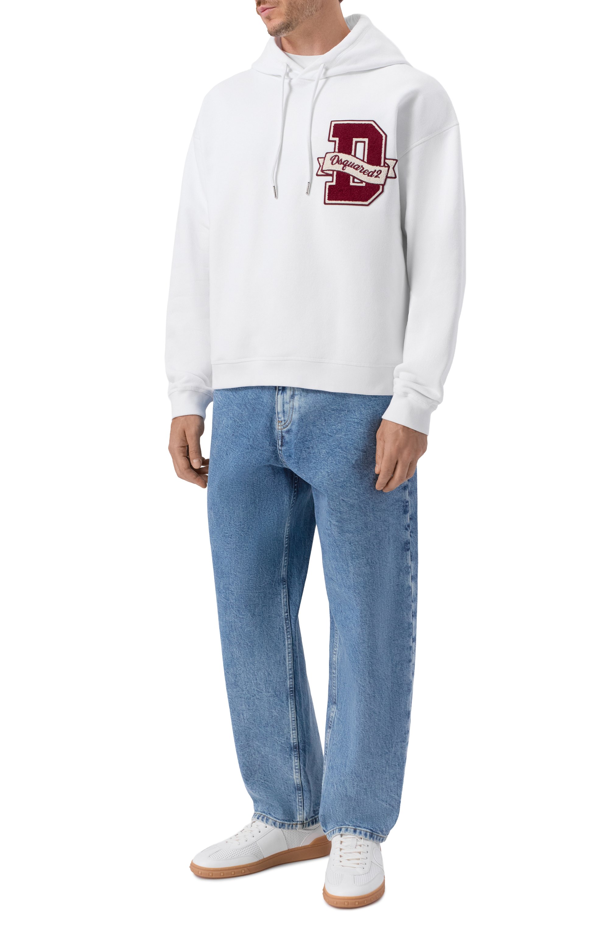 Хлопковое худи DSQUARED2 белого цвета по цене 66550 руб., арт. S74GU0978/D25031, фото 2 Хлопковое худи DSQUARED2, арт. S74GU0978/D25031, фото 2