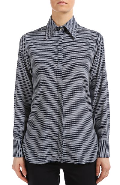 Блуза KITON синего цвета по цене 104500 руб., арт. D38453/9I83, фото 2 Блуза KITON, арт. D38453/9I83, фото 2