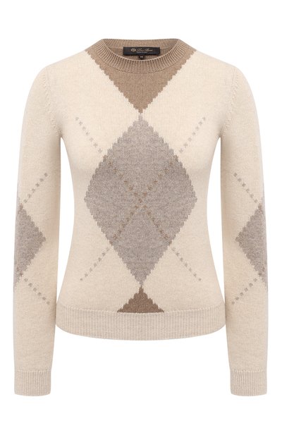 Кашемировый пуловер LORO PIANA светло-бежевого цвета по цене 185000 руб., арт. FAL3595, фото 1 Кашемировый пуловер LORO PIANA, арт. FAL3595, фото 1