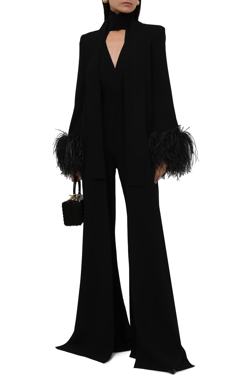 Комбинезон с отделкой перьями ELIE SAAB, арт. 12299, фото 2