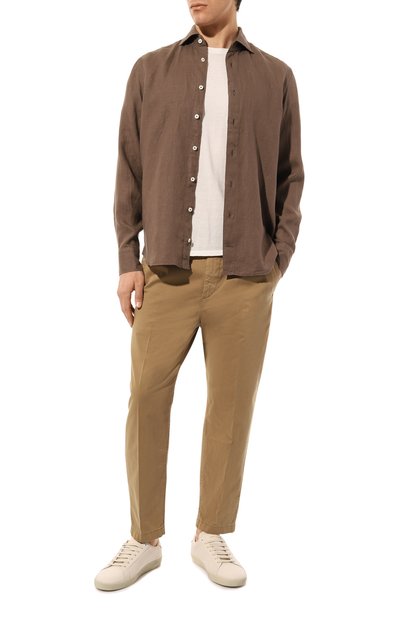 Льняная рубашка VAN LAACK темно-бежевого цвета по цене 24150 руб., арт. RIVARA-TFWK/150555, фото 2 Льняная рубашка VAN LAACK, арт. RIVARA-TFWK/150555, фото 2