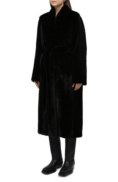 Шуба из меха норки YVES SALOMON, арт. 7WYM75720VLVR/BLACK/48, фото 3