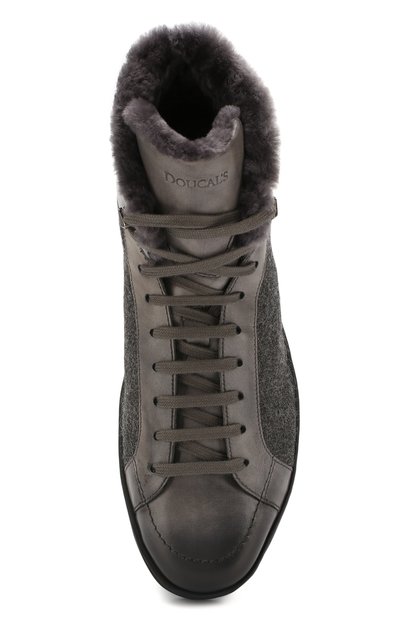 Комбинированные кеды DOUCAL'S серого цвета по цене 47150 руб., арт. DU1288GENTPM034NN05, фото 5 Комбинированные кеды DOUCAL'S, арт. DU1288GENTPM034NN05, фото 5