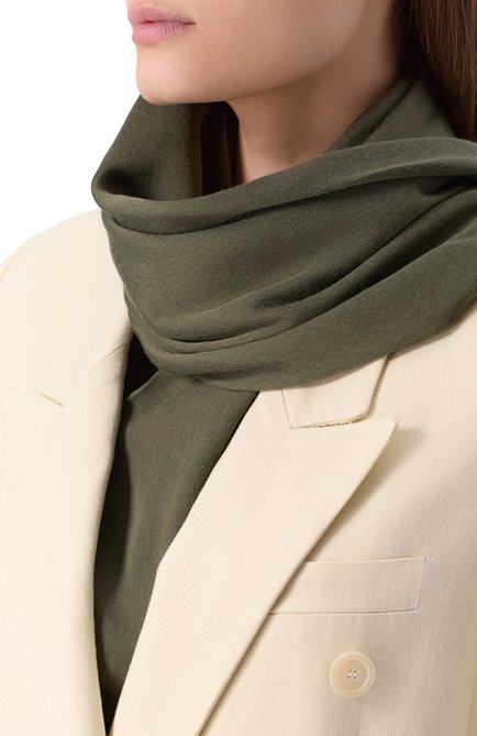 Женская палантин WEEKEND MAX MARA хаки цвета, арт. TEULADA | Фото 2 (Материал: Текстиль; Нос: Не проставлено; Материал сплава: Проставлено)