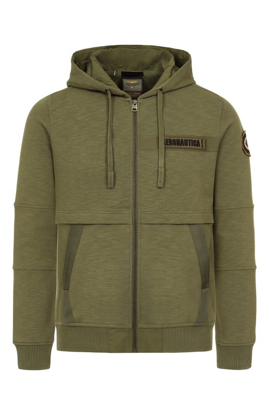 Хлопковая толстовка Aeronautica Militare 251FE2013F585 Хаки 251FE2013F585