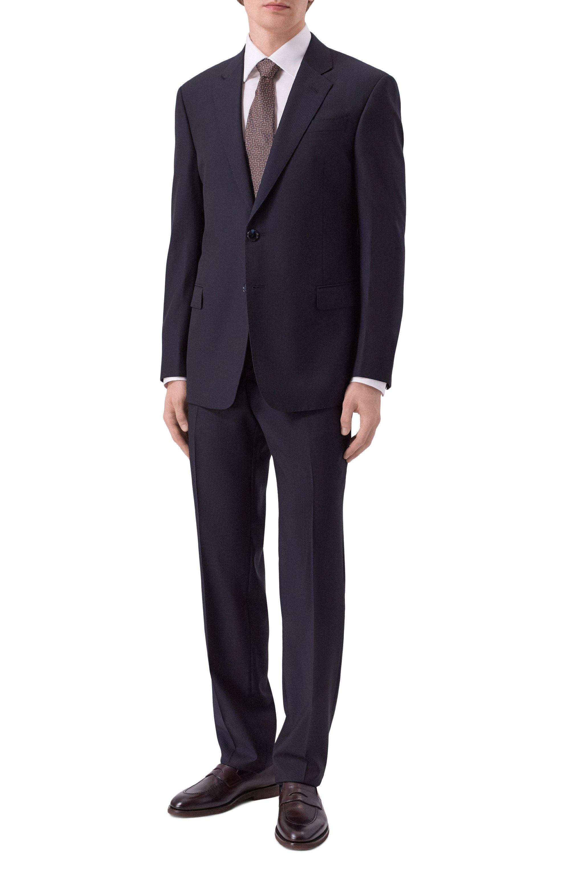 Шерстяной костюм GIORGIO ARMANI темно-синего цвета по цене 320500 руб., арт. GM000007/TE18134, фото 1 Шерстяной костюм GIORGIO ARMANI, арт. GM000007/TE18134, фото 1