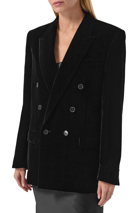 Бархатный жакет Saint Laurent 842990/Y525R Чёрный  842990/Y525R Фото 3