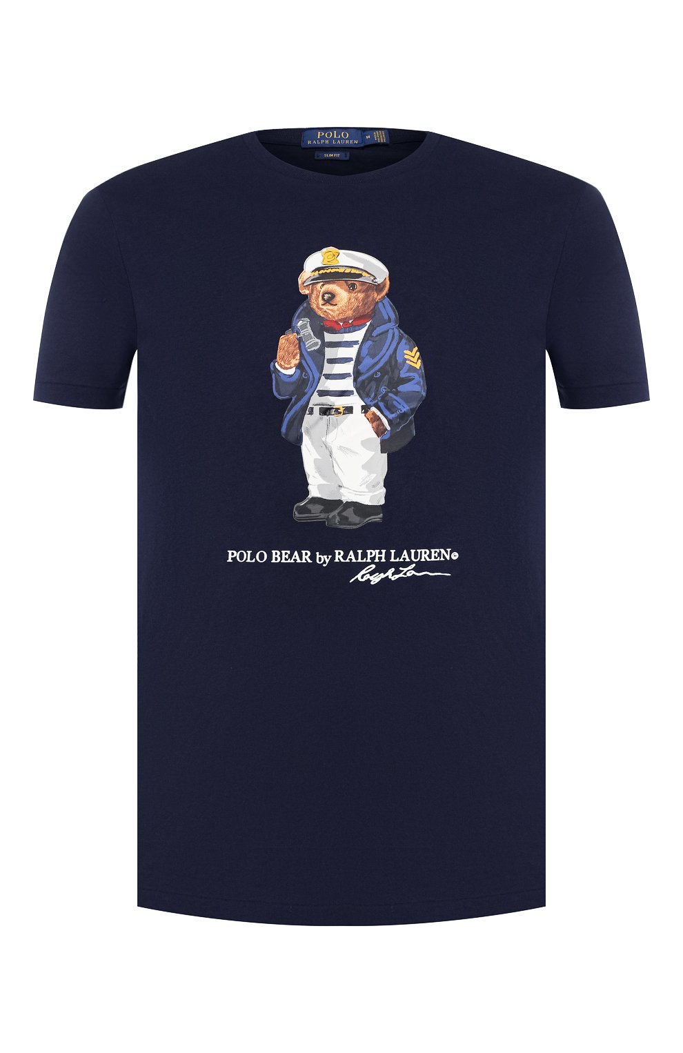 Хлопковая футболка POLO RALPH LAUREN темно-синего цвета по цене 9660 руб., арт. 710752708, фото 1 Хлопковая футболка POLO RALPH LAUREN, арт. 710752708, фото 1