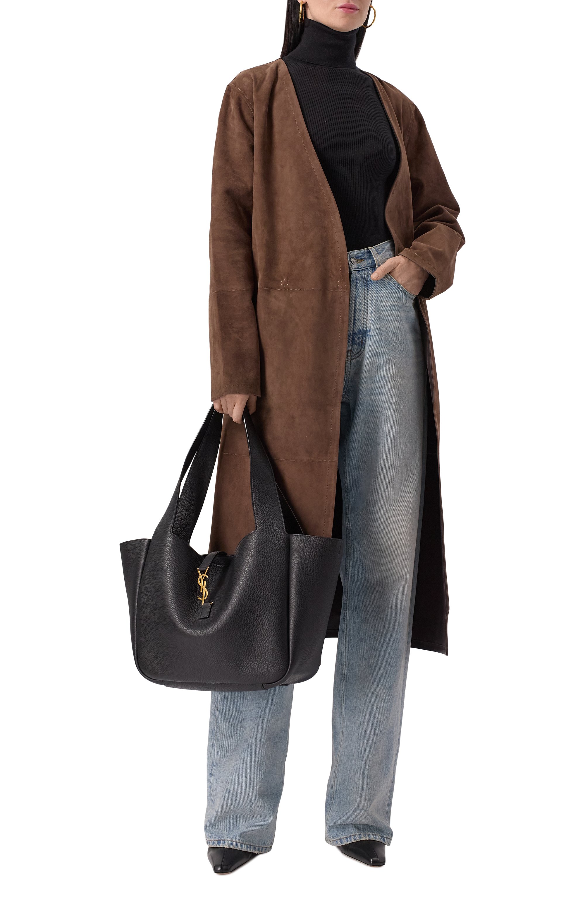 Сумка-тоут le 5 à 7 bea SAINT LAURENT черного цвета по цене 523500 руб., арт. 763435/AADUU, фото 7 Сумка-тоут le 5 à 7 bea SAINT LAURENT, арт. 763435/AADUU, фото 7