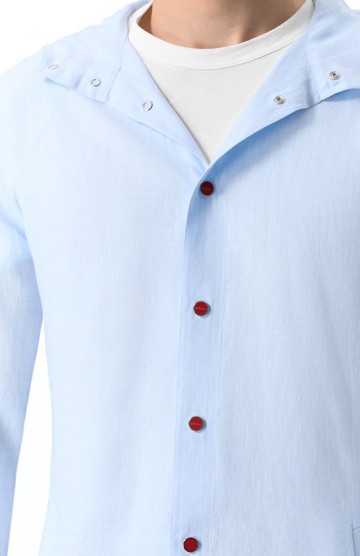 Льняная рубашка Kiton UMCMARH0970102 Голубой  UMCMARH0970102 Фото 5