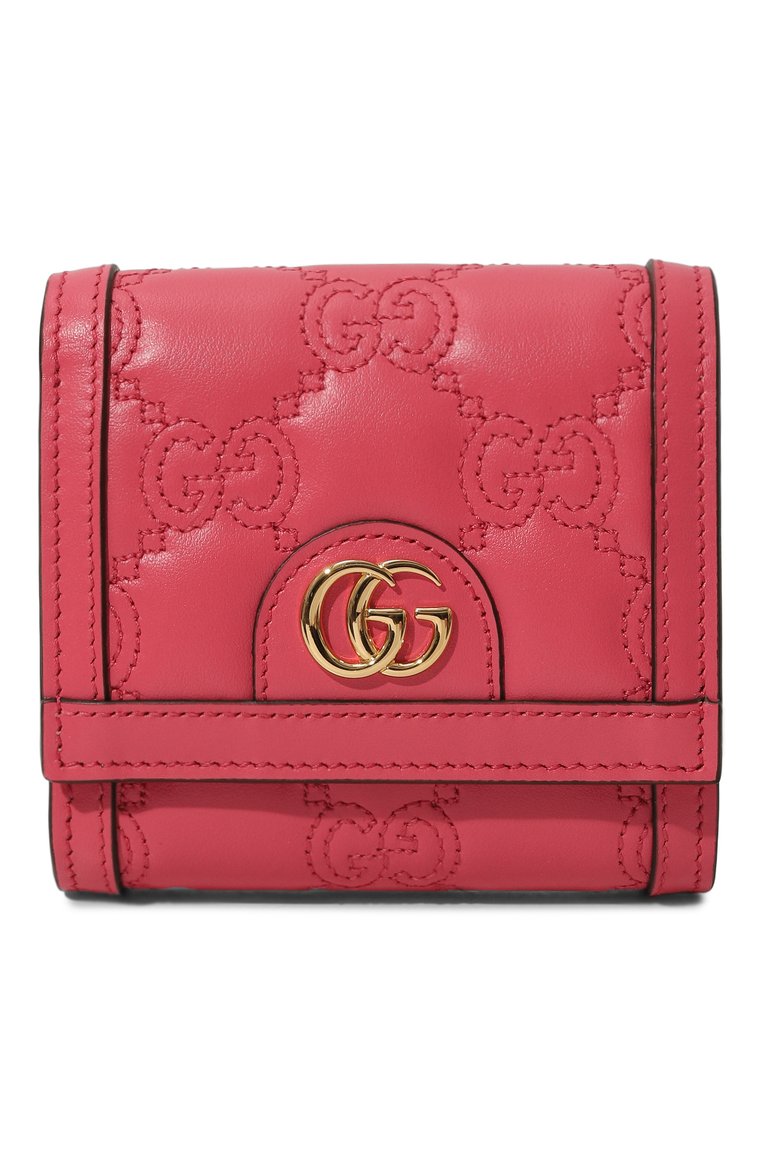 Женские кожаное портмоне GUCCI розового цвета, арт. 723799/UM8IG | Фото 1 (Материал сплава: Проставлено; Материал: Натуральная кожа; Нос: Не проставлено)