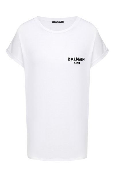 Женская хлопковая футболка BALMAIN, арт. UF11351/I382