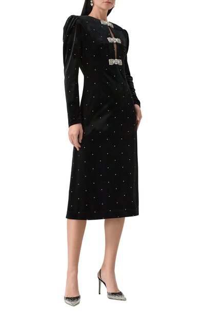 Бархатное платье с отделкой стразами BOTROIS, арт. SKU5114154362, фото 3