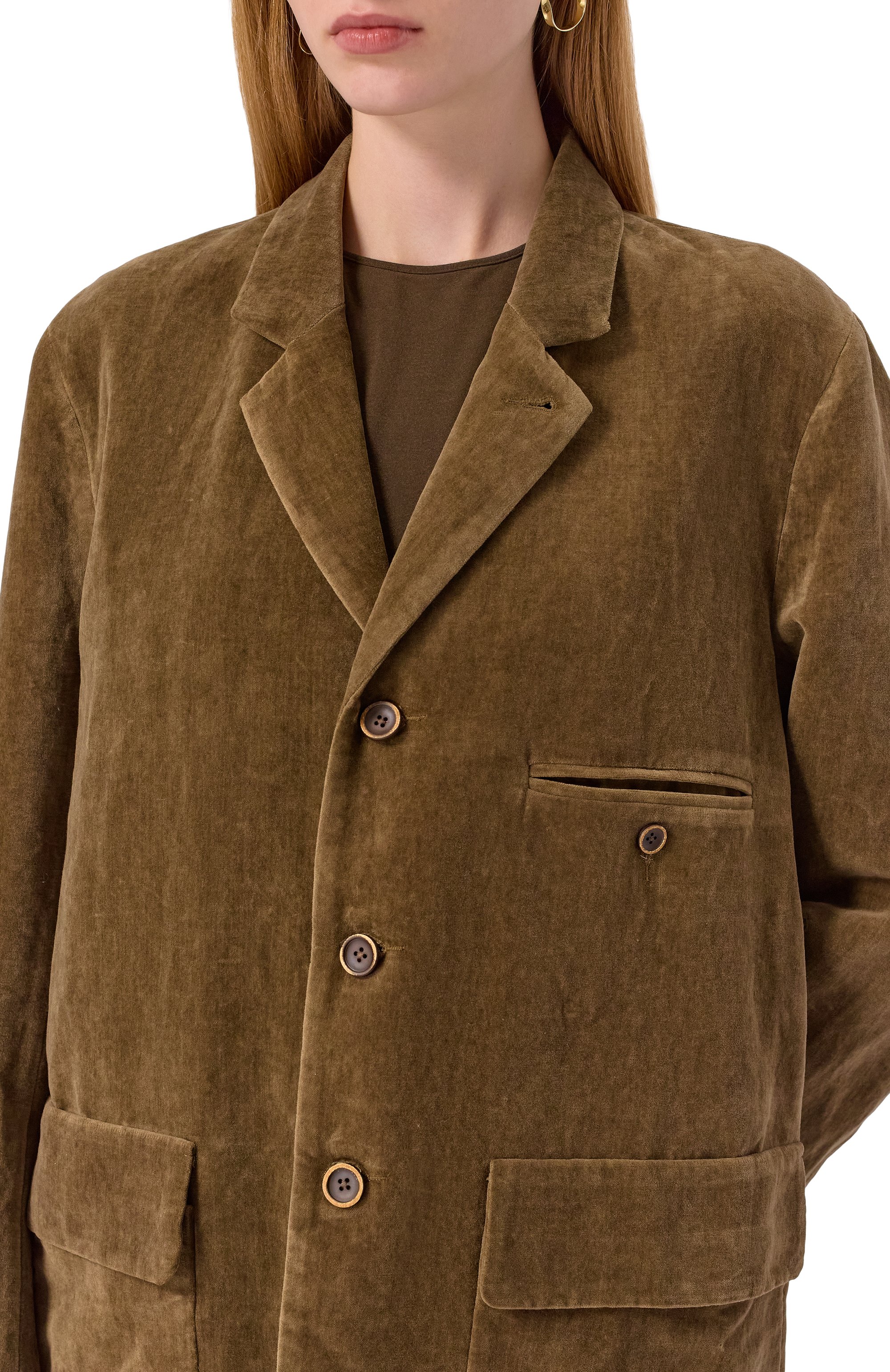 Бархатный жакет UMA WANG светло-коричневого цвета по цене 199500 руб., арт. UM6513, фото 5 Бархатный жакет UMA WANG, арт. UM6513, фото 5