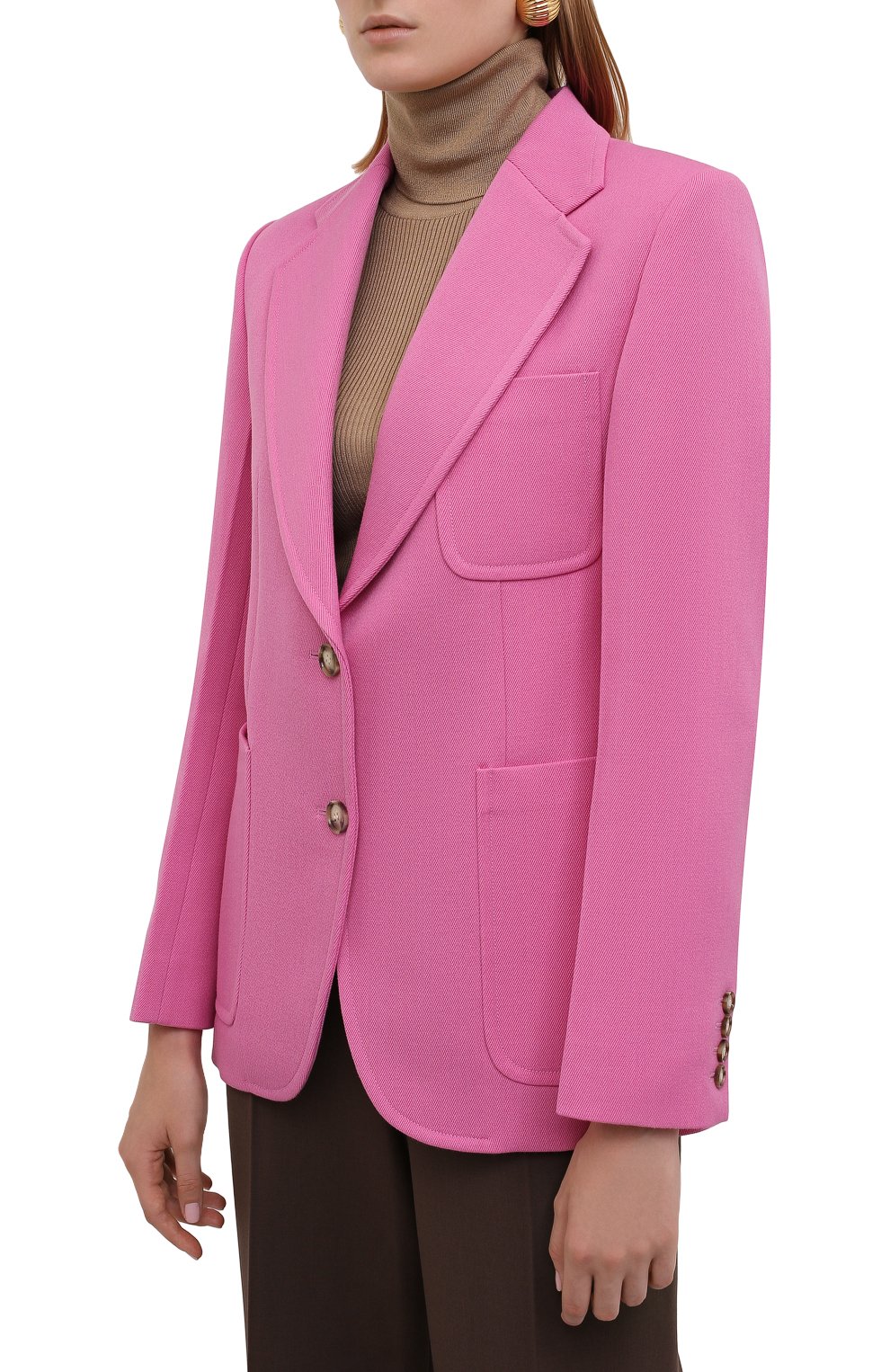 Шерстяной жакет VICTORIA BECKHAM розового цвета по цене 181000 руб., арт. 1521WJK002866B, фото 3 Шерстяной жакет VICTORIA BECKHAM, арт. 1521WJK002866B, фото 3