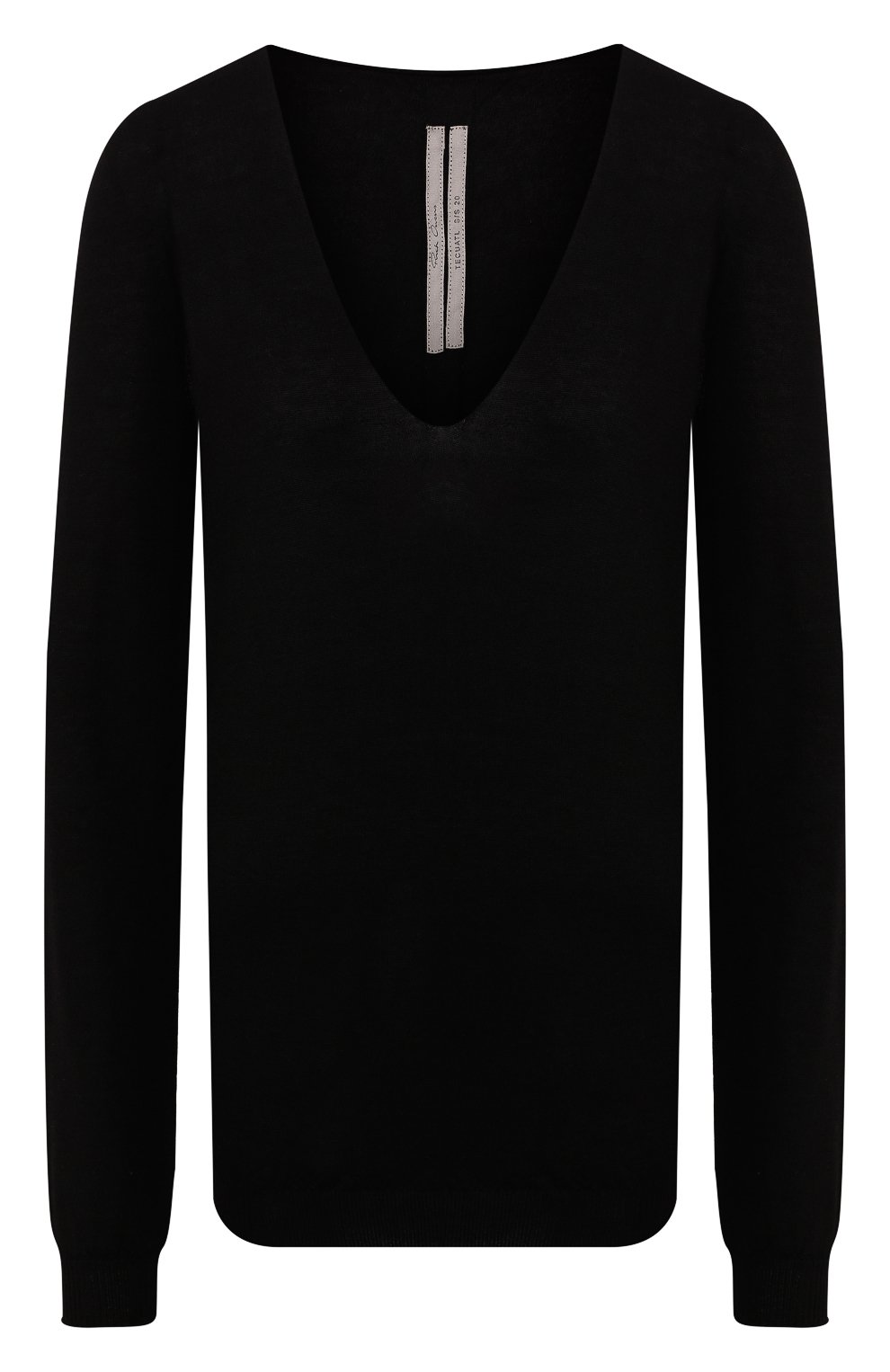 Кашемировый пуловер RICK OWENS черного цвета по цене 44400 руб., арт. RP20S1623/WS, фото 1 Кашемировый пуловер RICK OWENS, арт. RP20S1623/WS, фото 1
