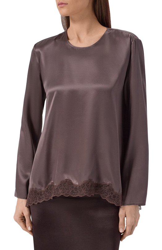 Шелковая блузка Magda Butrym 389426 Коричневый  389426 Фото 3