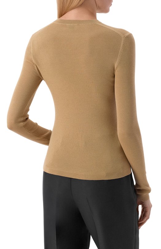 Пуловер из шерсти и кашемира Saint Laurent 861989/YAPK2 Бежевый  861989/YAPK2 Фото 4