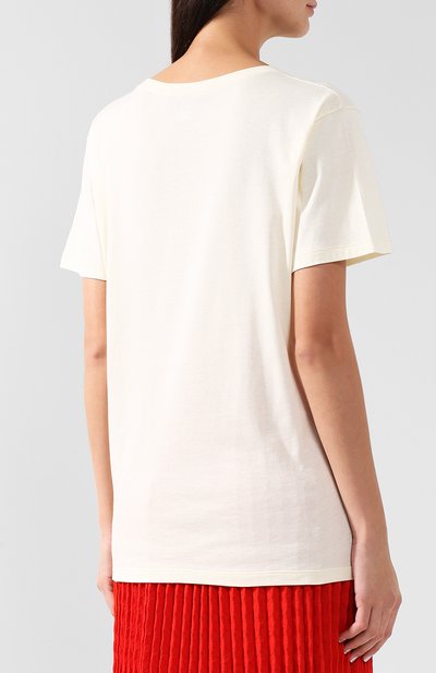 Хлопковая футболка с круглым вырезом и принтом GUCCI, арт. 492347/X3N38, фото 4