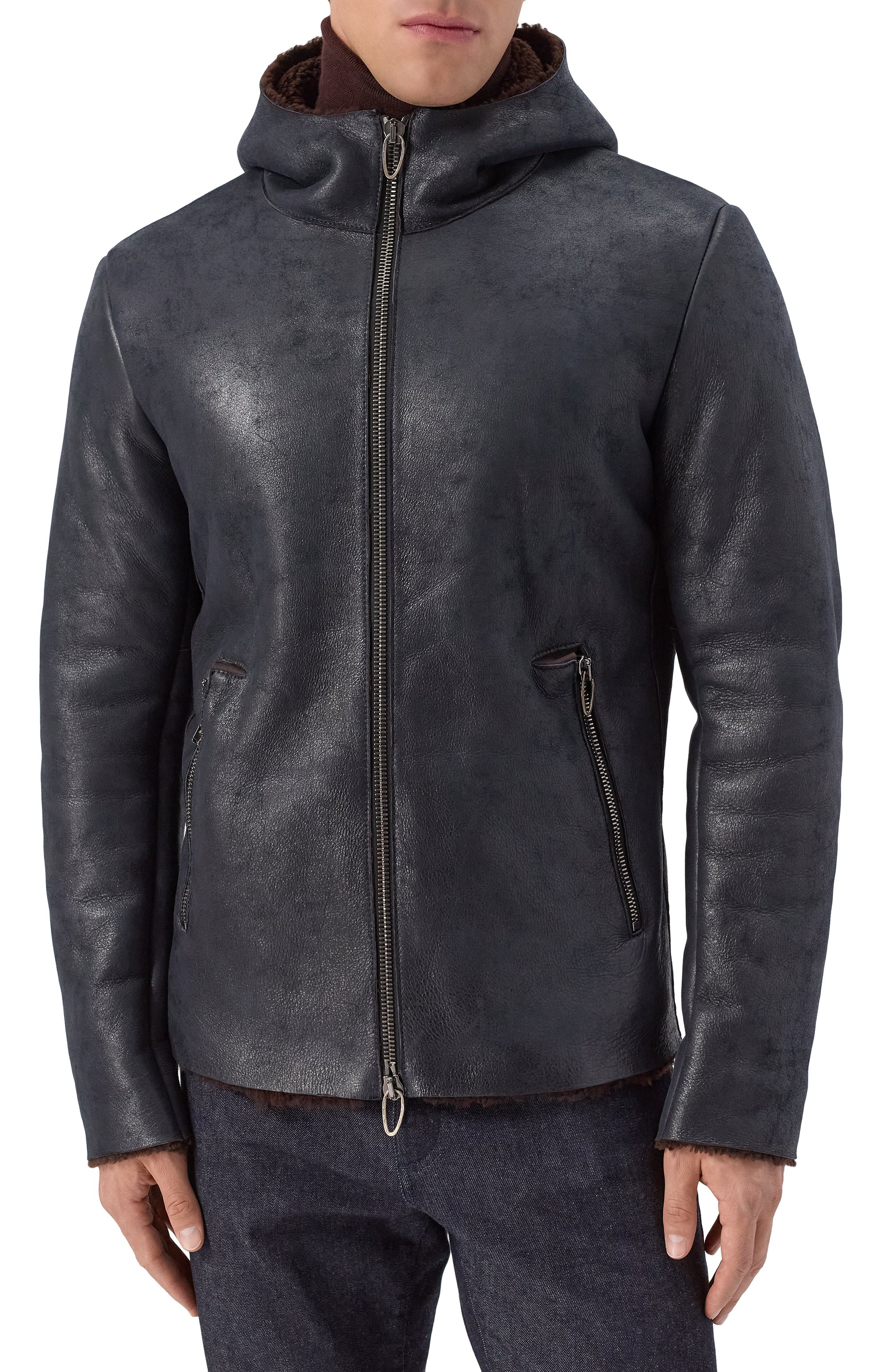 Дубленка из овчины DANIELE BASTA темно-синего цвета по цене 312500 руб., арт. DB1049S61S59GRP, фото 3 Дубленка из овчины DANIELE BASTA, арт. DB1049S61S59GRP, фото 3