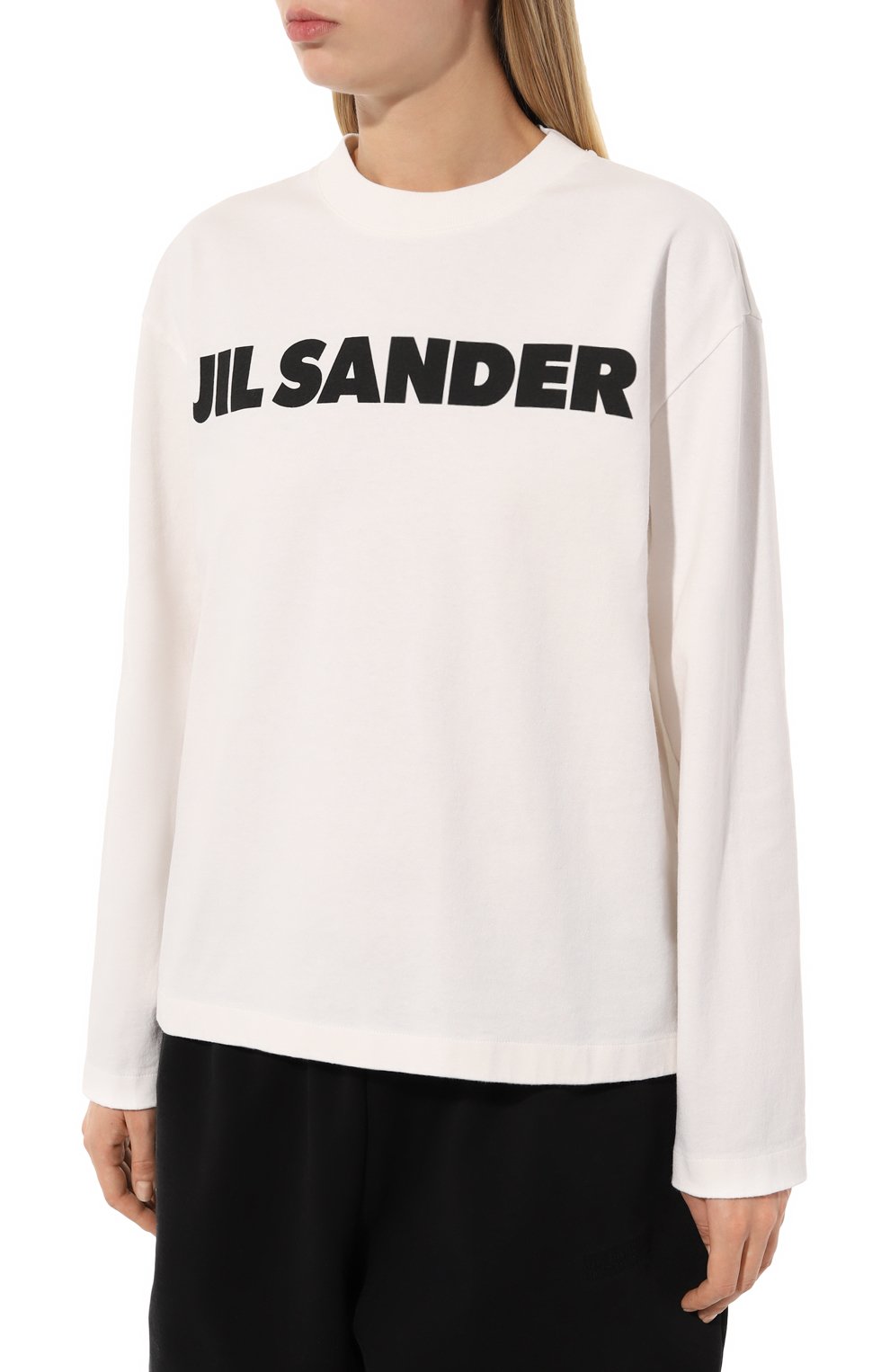 Хлопковый лонгслив JIL SANDER белого цвета по цене 34650 руб., арт. J02GC0107/J45148, фото 3 Хлопковый лонгслив JIL SANDER, арт. J02GC0107/J45148, фото 3