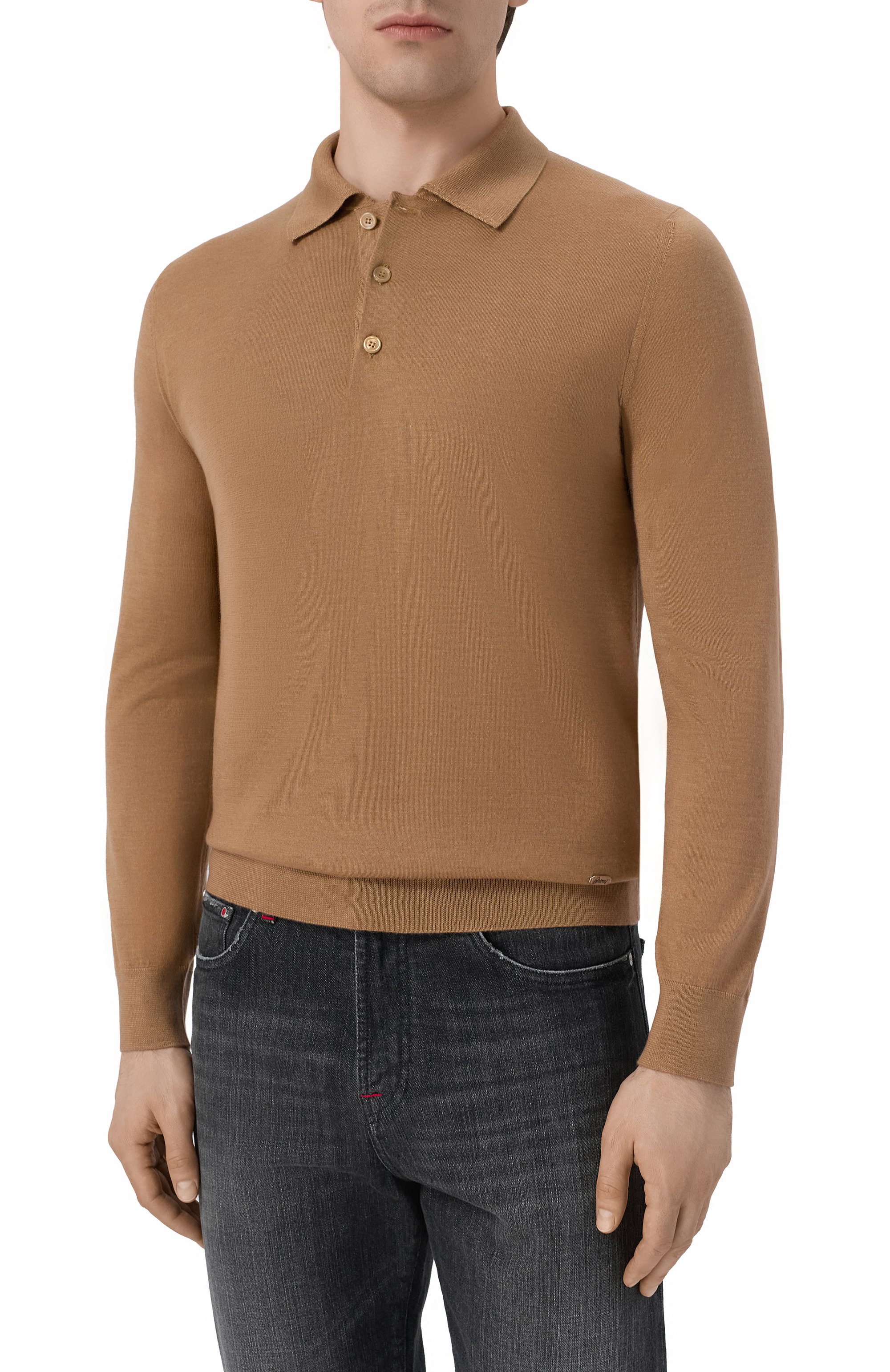 Поло из кашемира и шелка BRIONI бежевого цвета по цене 199500 руб., арт. UMR30L/P1K82, фото 3 Поло из кашемира и шелка BRIONI, арт. UMR30L/P1K82, фото 3