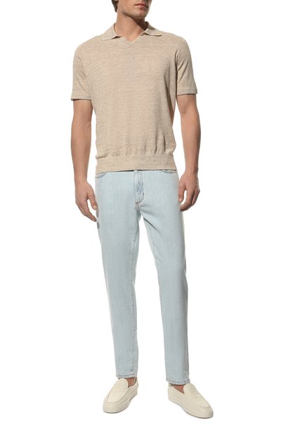 Поло изо льна и хлопка BRUNELLO CUCINELLI бежевого цвета по цене 99500 руб., арт. 221M2L00325, фото 2 Поло изо льна и хлопка BRUNELLO CUCINELLI, арт. 221M2L00325, фото 2