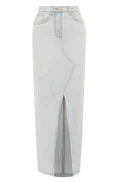 Женская джинсовая юбка MSGM голубого цвета, арт. 3641MDD234L/247268 | Фото 1 (Материал внешний: Хлопок, Деним; Кросс-КТ: Деним; Стили: Гранж; Женское Кросс-КТ: Юбка-карандаш; Длина Ж (юбки, платья, шорты): Макси)