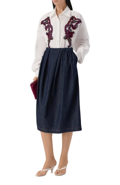 Хлопковая рубашка DRIES VAN NOTEN белого цвета по цене 128000 руб., арт. 262-130714/4433, фото 2 Хлопковая рубашка DRIES VAN NOTEN, арт. 262-130714/4433, фото 2