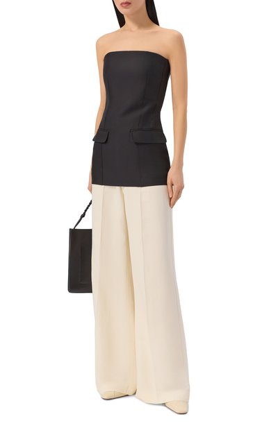 Брюки из вискозы и льна ERIKA CAVALLINI кремового цвета по цене 53900 руб., арт. P6SL02, фото 2 Брюки из вискозы и льна ERIKA CAVALLINI, арт. P6SL02, фото 2