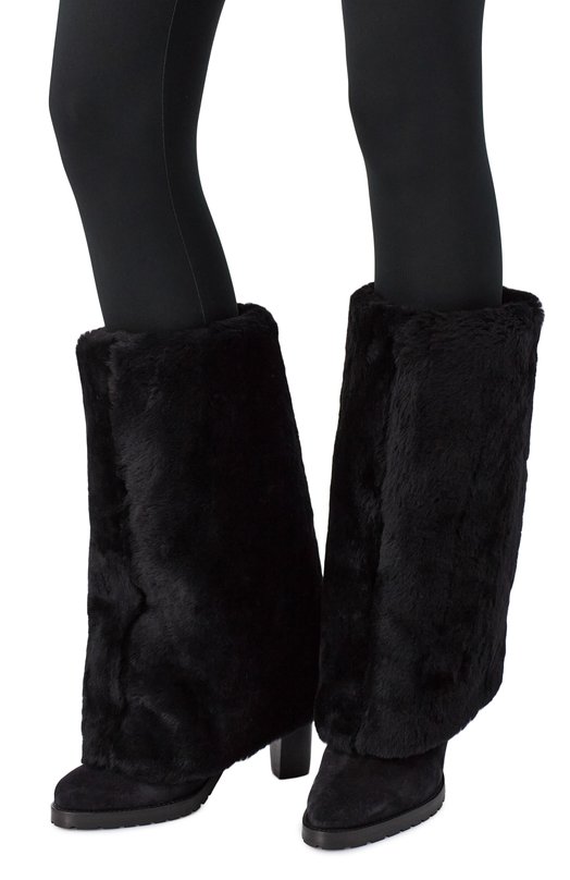 Замшевые сапоги Yves Salomon 26WAC610XXMLCV Чёрный  26WAC610XXMLCV Фото 2