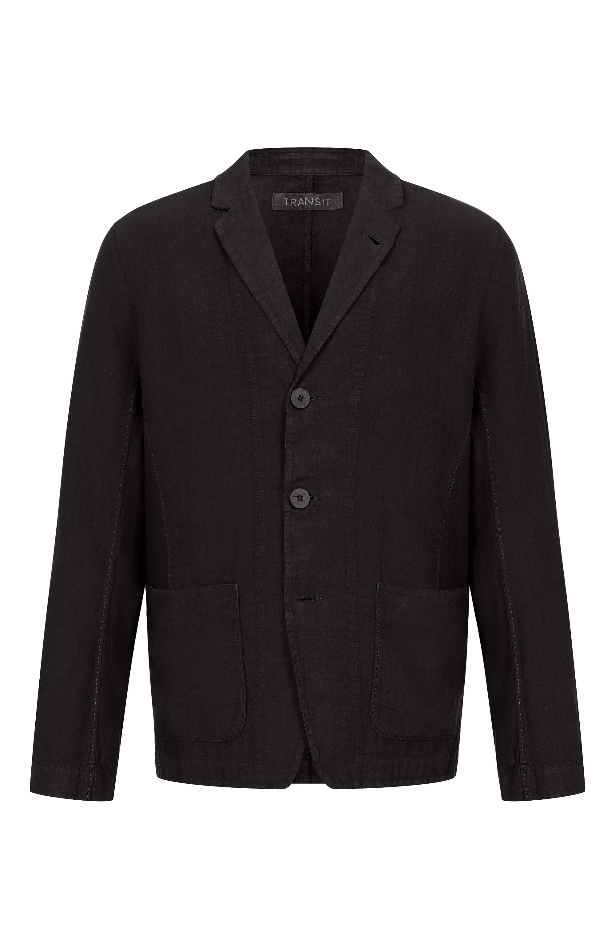 Льняной пиджак TRANSIT черного цвета по цене 59000 руб., арт. CFUTRCD133, фото 1 Льняной пиджак TRANSIT, арт. CFUTRCD133, фото 1