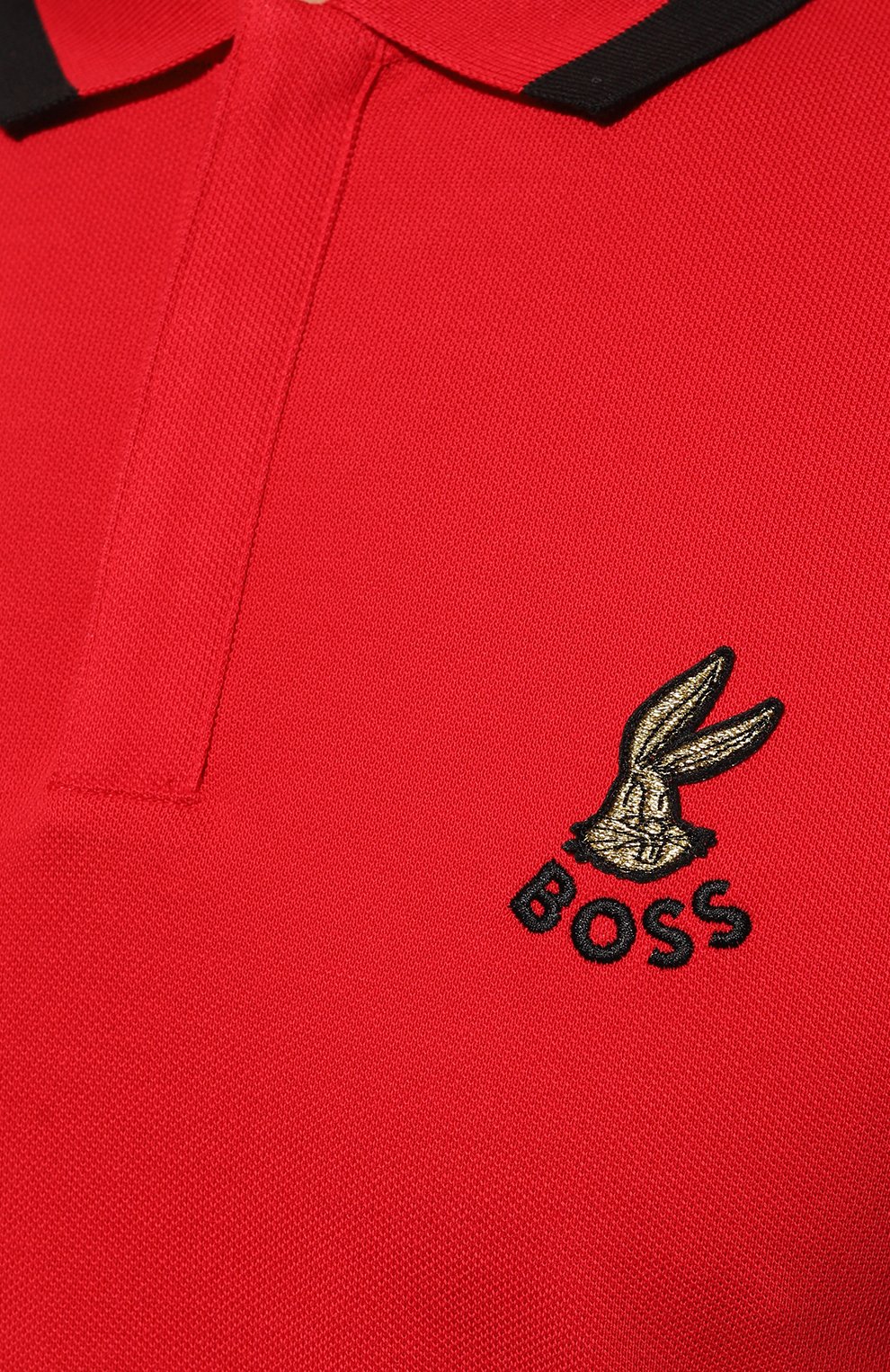 Хлопковое поло looney tunes x boss BOSS красного цвета по цене 13400 руб., арт. 50485406, фото 5 Хлопковое поло looney tunes x boss BOSS, арт. 50485406, фото 5